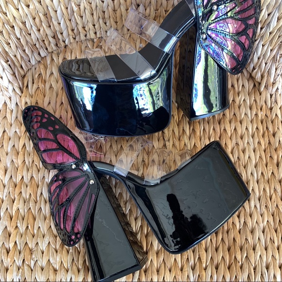 New Current Mood x Dolls Kill 🦋 Butterfly Platform Sandals - Picture 3 of 10